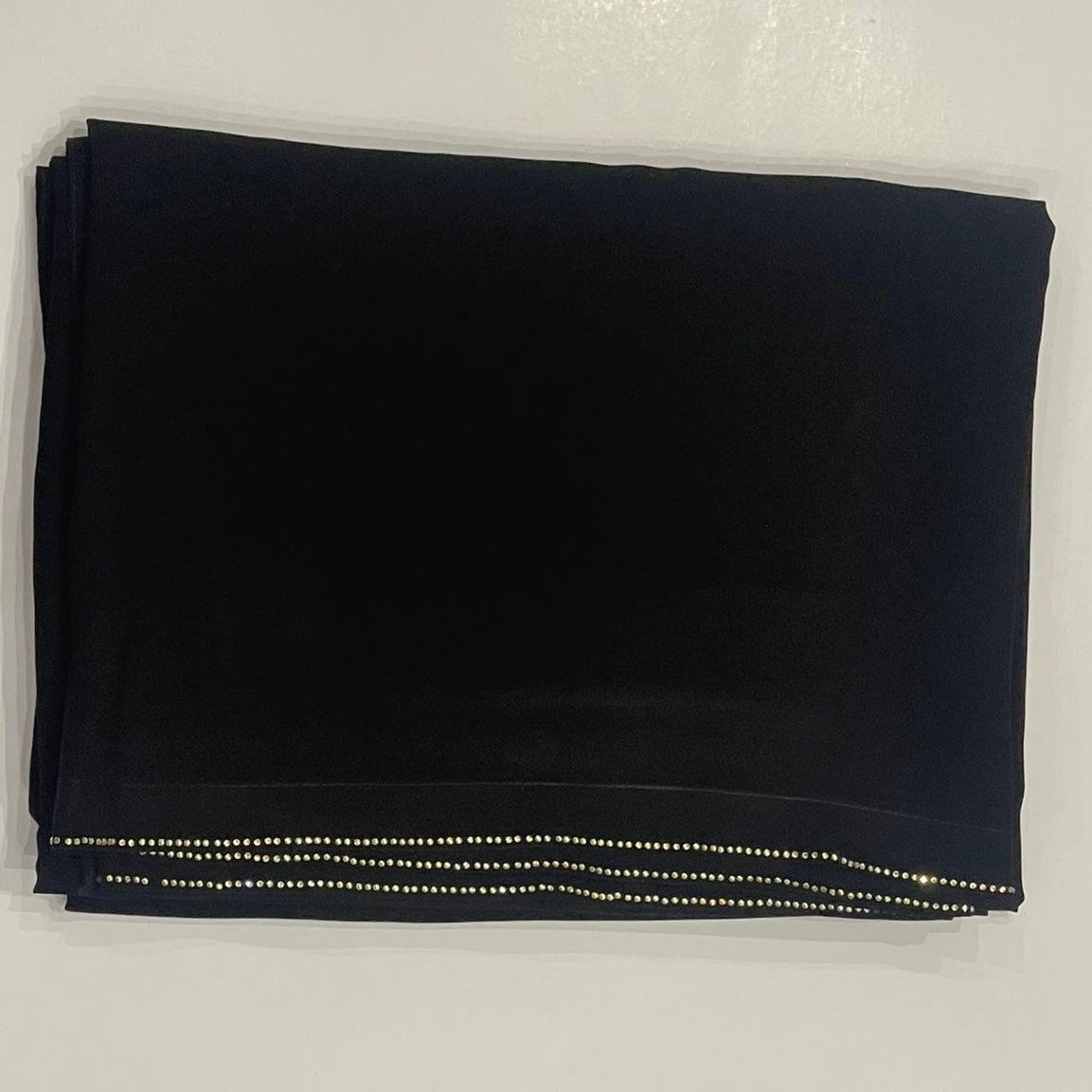 Black Plain Korean Chiffon - Chaddar