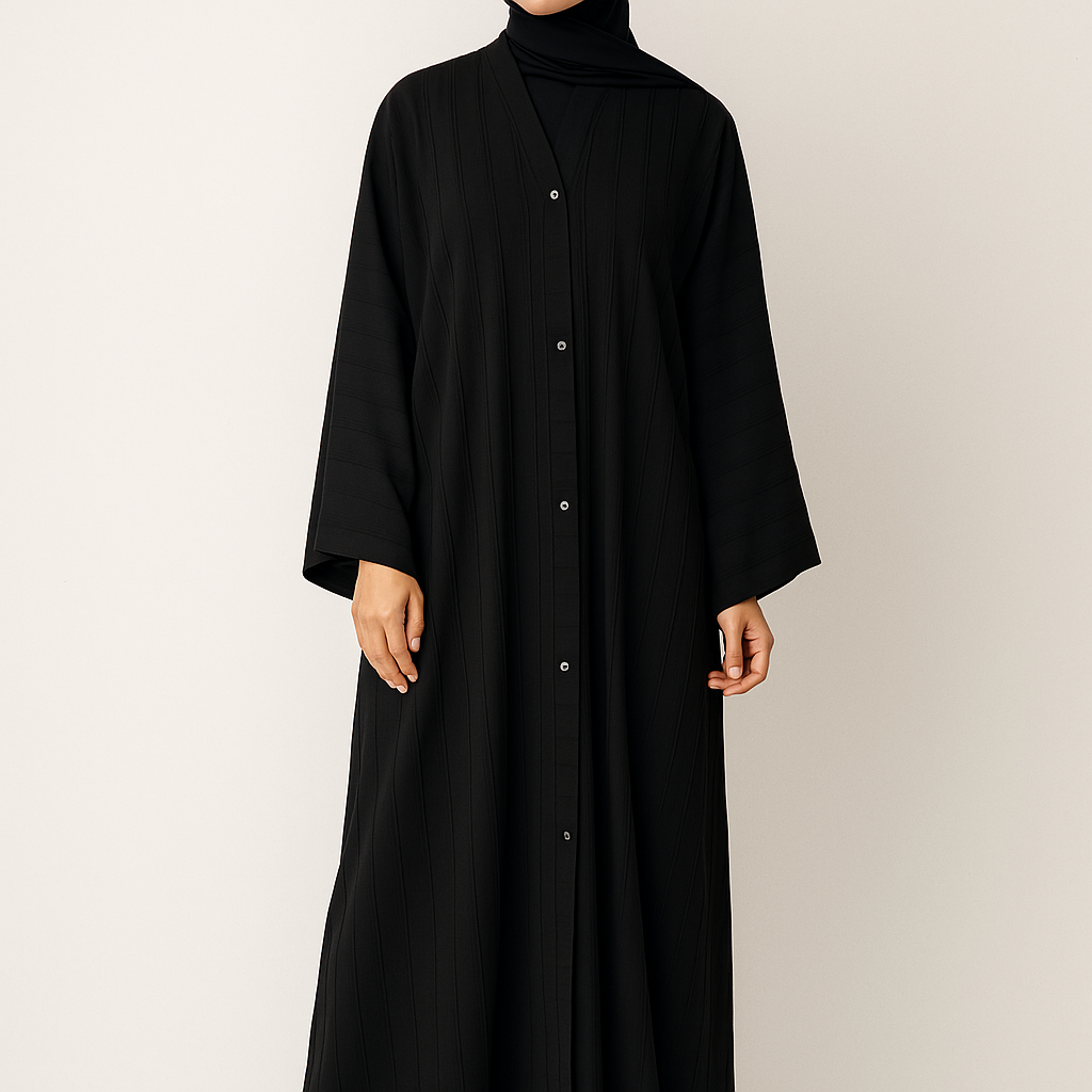 Textured Black Abaya