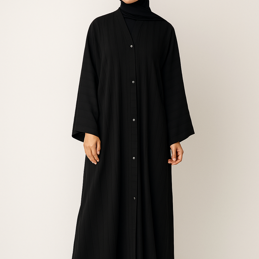 Textured Black Abaya