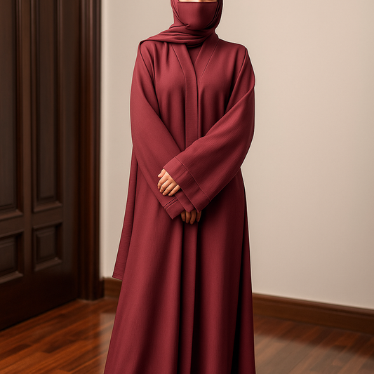 Maroon Textured Abaya