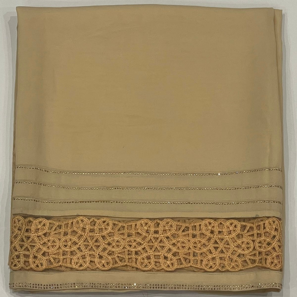 Beige Plain Korean Chiffon - Chaddar