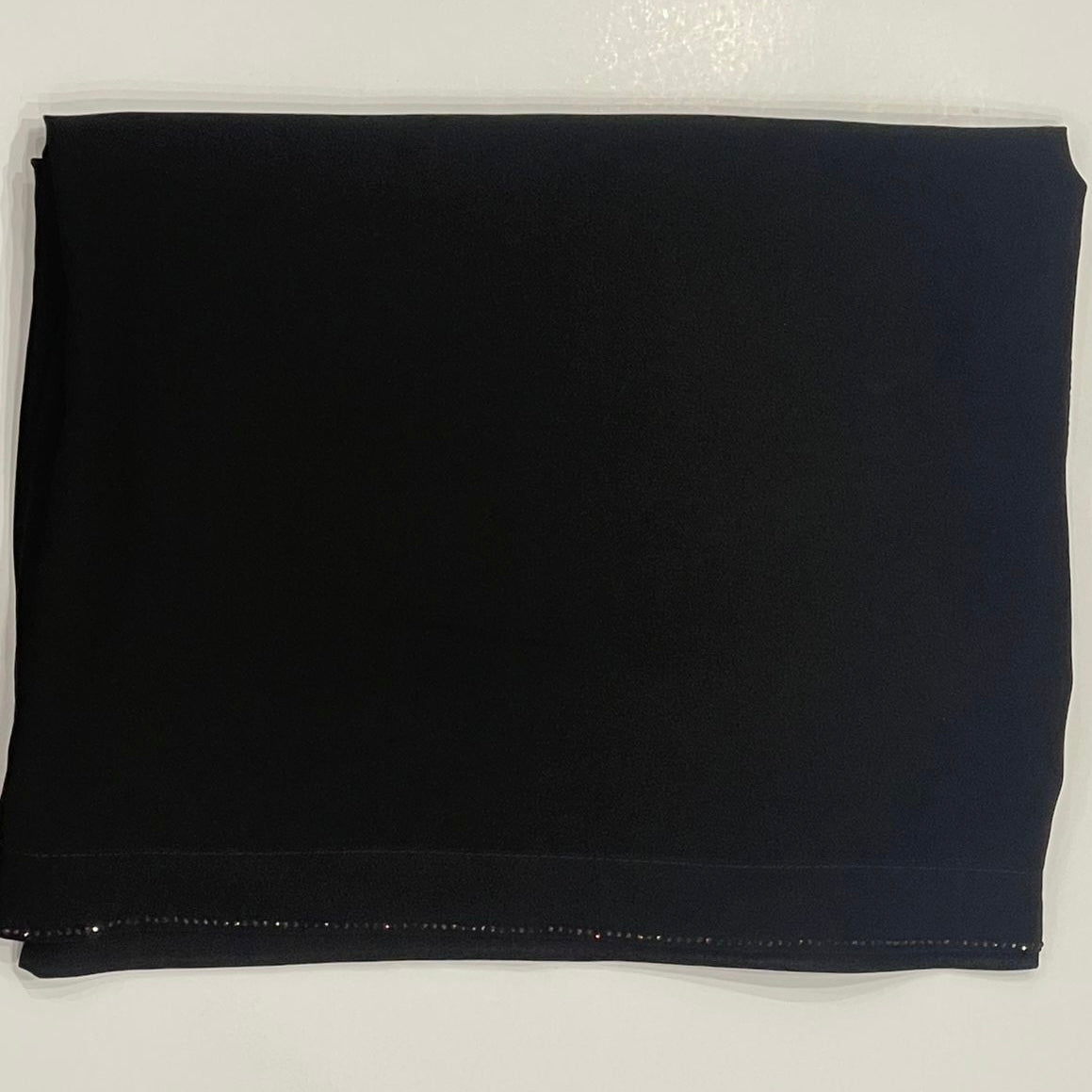 Black Plain Korean Chiffon - Chaddar