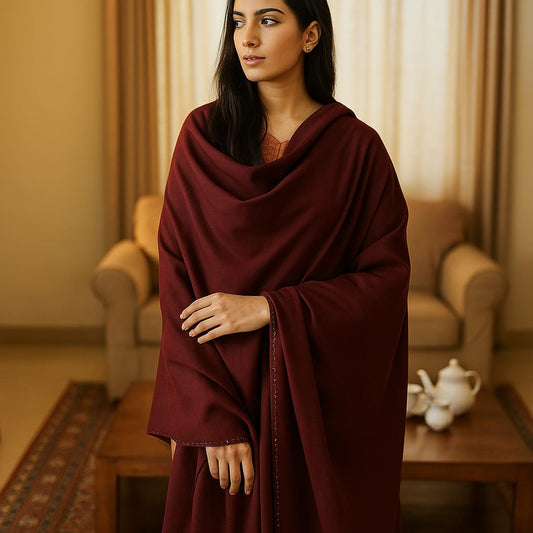 Maroon Plain Swiss Lawn - Chaddar