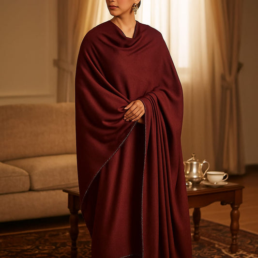 Maroon Plain Swiss Lawn - Chaddar