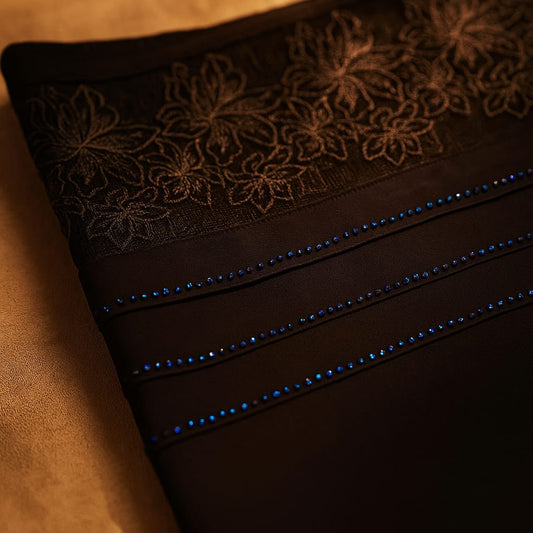 Navy Plain Korean Chiffon - Chaddar