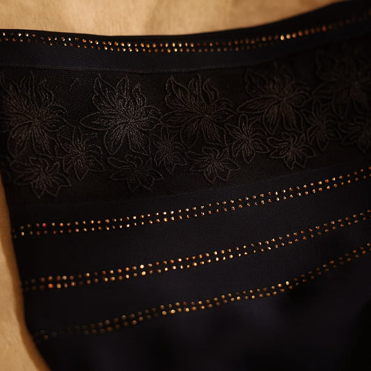 Navy Plain Korean Chiffon - Chaddar