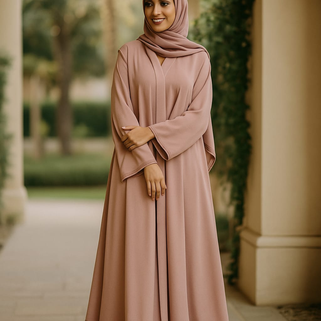 Rose gold Textured Abaya