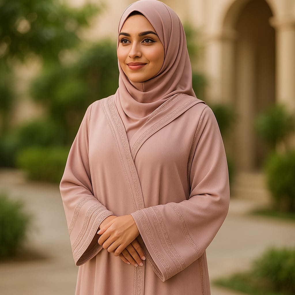 Rose gold Textured Abaya