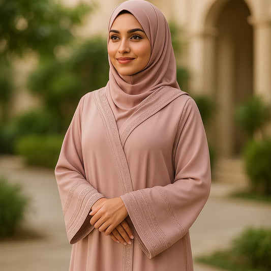 Rose gold Textured Abaya