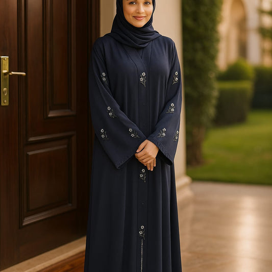 Premium Navy Blue Designer Abaya