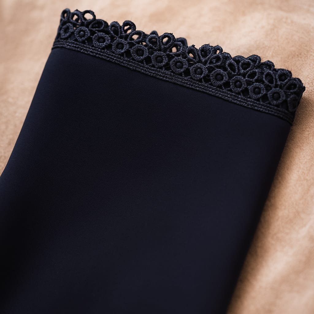 Navy Blue Plain Korean Chiffon - Chaddar