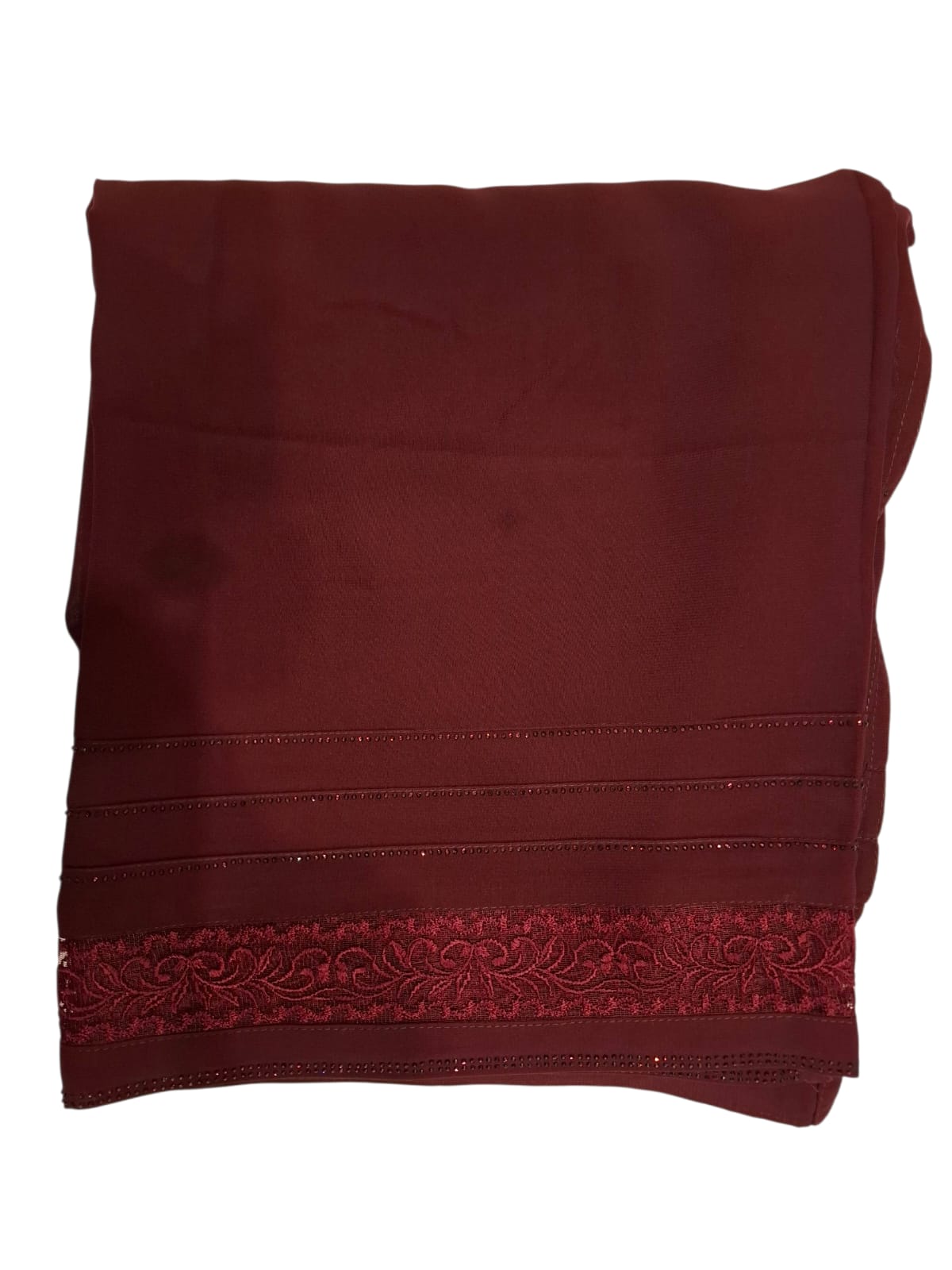 Maroon Plain Korean Chiffon - Chaddar