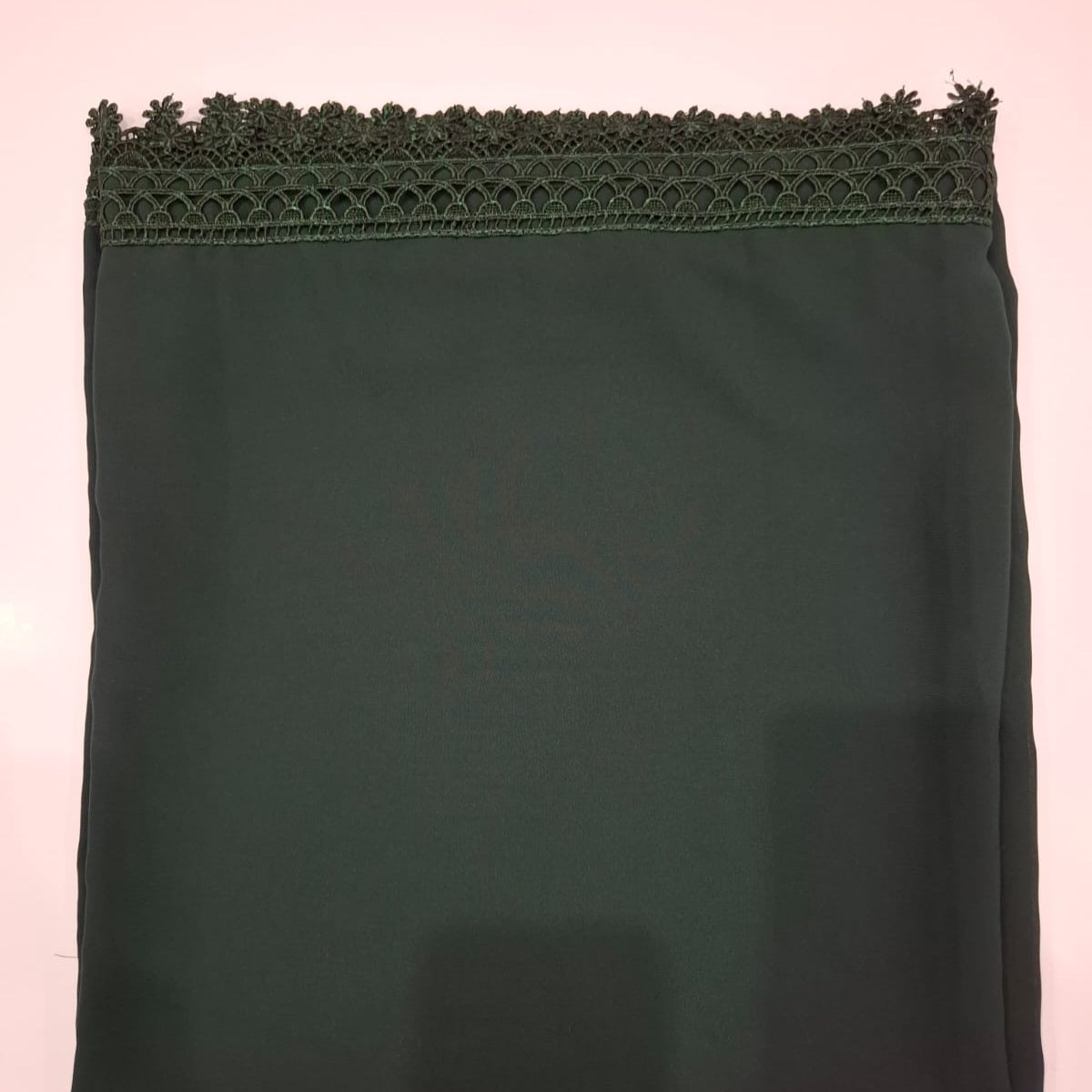 Dark Green Plain Korean Chiffon - Chaddar