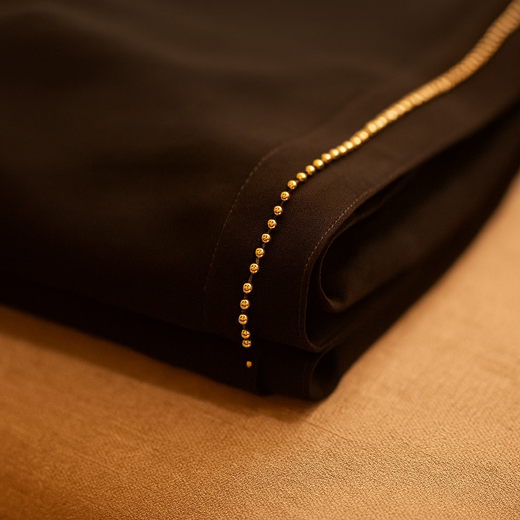 Black Plain Korean Chiffon - Chaddar