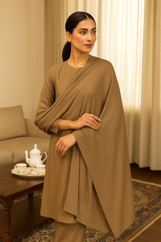 Beige Korean Chiffon - Chaddar